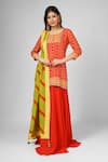 Buy_HOUSE OF SUPRIYA_Orange Kurta And Dupatta Silk Georgette Digital Printed Sharara Set _at_Aza_Fashions