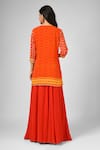 Shop_HOUSE OF SUPRIYA_Orange Kurta And Dupatta Silk Georgette Digital Printed Sharara Set _at_Aza_Fashions