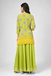 Shop_HOUSE OF SUPRIYA_Green Kurta Silk Georgette Digital Printed Bandhani And Sharara Set _at_Aza_Fashions