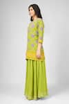 HOUSE OF SUPRIYA_Green Kurta Silk Georgette Digital Printed Bandhani And Sharara Set _Online_at_Aza_Fashions