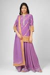 Buy_HOUSE OF SUPRIYA_Purple Kurta And Dupatta Silk Georgette Digital Printed Sharara Set _at_Aza_Fashions