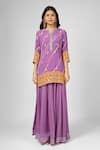 HOUSE OF SUPRIYA_Purple Kurta And Dupatta Silk Georgette Digital Printed Sharara Set _Online_at_Aza_Fashions