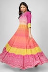 HOUSE OF SUPRIYA_Pink Silk Georgette Digital Printed Bandhani Anarkali With Dupatta _Online_at_Aza_Fashions