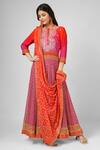 Buy_HOUSE OF SUPRIYA_Orange Silk Georgette Digital Printed Pattern Anarkali With Dupatta _at_Aza_Fashions