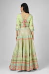 Shop_HOUSE OF SUPRIYA_Green Lehenga And Blouse Silk Georgette Hand Embroidered Floral V Set _at_Aza_Fashions