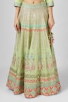 HOUSE OF SUPRIYA_Green Lehenga And Blouse Silk Georgette Hand Embroidered Floral V Set _Online_at_Aza_Fashions