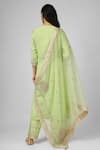 Shop_HOUSE OF SUPRIYA_Green Silk Georgette Embroidery Bahar Round Neck Kurta Pant Set _at_Aza_Fashions