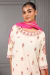 Shop_HOUSE OF SUPRIYA_Off White Silk Georgette Embroidery Clover Bloom Kurta Sharara Set _Online_at_Aza_Fashions
