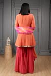 Shop_HOUSE OF SUPRIYA_Orange Silk Georgette Embroidery Floweret Yoke Anarkali Sharara Set _at_Aza_Fashions