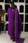Shop_HOUSE OF SUPRIYA_Purple Silk Georgette Embroidery Zar Bullian Leaf Kurta Pant Set _at_Aza_Fashions