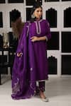 Buy_HOUSE OF SUPRIYA_Purple Silk Georgette Embroidery Zar Bullian Leaf Kurta Pant Set 