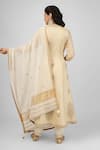 Shop_HOUSE OF SUPRIYA_Ivory Anarkali - Pure Silk Chanderi Embroidery Butti Jacket Pant Set _at_Aza_Fashions