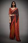 Buy_RI.Ritu Kumar_Black 100% Viscose Embroidery Falguni Saree With Unstitched Blouse Piece_at_Aza_Fashions