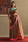 Buy RI.Ritu Kumar Black Silk, Viscose Embroidery V-neck Kaleidoscope Print Saree With Blouse at Aza Fashions Buy_RI.Ritu Kumar_Black Silk, Viscose Embroidery V-neck Kaleidoscope Print Saree With Blouse _at_Aza_Fashions