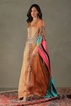 RI.Ritu Kumar_Multi Color 100% Silk Embellished Geometric V-neck Kaleidoscope Pattern Kaftan _Online_at_Aza_Fashions