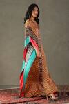 Buy_RI.Ritu Kumar_Multi Color 100% Silk Embellished Geometric V-neck Kaleidoscope Pattern Kaftan _Online_at_Aza_Fashions