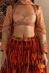 Buy_RI.Ritu Kumar_Orange 100% Silk Embellished Geometric Sweetheart Inika Print Lehenga Set _Online_at_Aza_Fashions