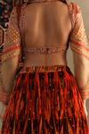 Shop_RI.Ritu Kumar_Orange 100% Silk Embellished Geometric Sweetheart Inika Print Lehenga Set _Online_at_Aza_Fashions