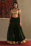 Buy_RI.Ritu Kumar_Green 100% Silk Embellished Geometric Sweetheart Inika Sequin Lehenga Set _at_Aza_Fashions