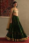 RI.Ritu Kumar_Green 100% Silk Embellished Geometric Sweetheart Inika Sequin Lehenga Set _Online_at_Aza_Fashions