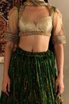 Buy_RI.Ritu Kumar_Green 100% Silk Embellished Geometric Sweetheart Inika Sequin Lehenga Set _Online_at_Aza_Fashions