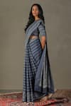 RI.Ritu Kumar_Blue 100% Silk Embroidered Aari Ayati Saree With Unstitched Blouse Piece _Online_at_Aza_Fashions