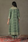 Shop RI.Ritu Kumar Green Kurta 100% Silk Printed Geometric Mandarin Collar Ayati Set at Aza Fashions Shop_RI.Ritu Kumar_Green Kurta 100% Silk Printed Geometric Mandarin Collar Ayati Set_at_Aza_Fashions
