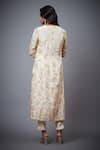 Shop_RI.Ritu Kumar_Ivory Kurta 100% Silk Printed Tropical V Neck Embroidered Set_at_Aza_Fashions