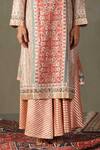 Shop_RI.Ritu Kumar_Pink Kurta And Dupatta- 85% Cotton & 15% Silk Hand Chandrika Palazzo Set _Online_at_Aza_Fashions