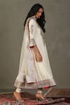 Buy_RI.Ritu Kumar_White Anarkali-100% Silk Embroidery Gota Blunt V Neck Bhawani Churidar Set _Online_at_Aza_Fashions
