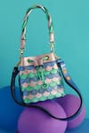 And Also_Multi Color Mermaid Scallop Pattern Bucket Bag_Online_at_Aza_Fashions