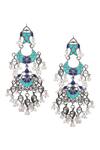 Sangeeta Boochra_Silver Plated Pearls Bria Dangler Earrings _Online_at_Aza_Fashions