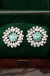 Buy_Sangeeta Boochra_Silver Plated Studs Zara Enamel Earrings _at_Aza_Fashions