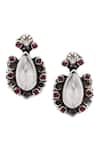 Sangeeta Boochra_Silver Plated Rhinestones Zoya Earrings _Online_at_Aza_Fashions