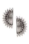 Sangeeta Boochra_Silver Plated Semi-circle Juliana Earrings _Online_at_Aza_Fashions