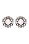 Sangeeta Boochra_Silver Plated Zaneta Floral Carved Studs _Online_at_Aza_Fashions
