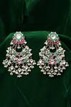 Buy_Sangeeta Boochra_Silver Plated Pearls Isha Kundan Earrings _at_Aza_Fashions