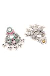 Shop_Sangeeta Boochra_Silver Plated Pearls Isha Kundan Earrings _at_Aza_Fashions