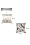 ODE & CLOE_Grey Cotton Aari Leaf Embroidered 5 Pcs Cushion Covers _Online_at_Aza_Fashions