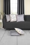 Buy_ODE & CLOE_Grey Velvet Cord Printed And Embroidered 5 Pcs Cushion Covers _at_Aza_Fashions