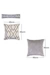 ODE & CLOE_Grey Velvet Cord Printed And Embroidered 5 Pcs Cushion Covers _Online_at_Aza_Fashions