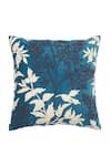 ODE & CLOE_Blue Velvet Dori Floral Embroidered 5 Pcs Cushion Covers _at_Aza_Fashions