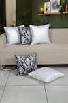 Buy_ODE & CLOE_Silver Cotton Print Foil 5 Pcs Cushion Covers _at_Aza_Fashions