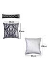 ODE & CLOE_Silver Cotton Print Foil 5 Pcs Cushion Covers _Online_at_Aza_Fashions