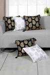 Buy_ODE & CLOE_Black Cotton Print Paisley Motif 5 Pcs Cushion Covers _at_Aza_Fashions