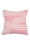 Shop_ODE & CLOE_Peach Velvet Embroidery Floral And Cord 5 Pcs Cushion Covers _Online_at_Aza_Fashions