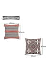 ODE & CLOE_Grey Cotton Embroidery Diamond And Geometric 5 Pcs Cushion Covers _Online_at_Aza_Fashions