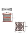 ODE & CLOE_Grey Cotton Embroidery Diamond And Tassel 5 Pcs Cushion Covers _Online_at_Aza_Fashions