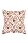 ODE & CLOE_Orange Cotton Aari Diamond And Embroidered 5 Pcs Cushion Covers _Online_at_Aza_Fashions