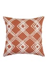 Shop_ODE & CLOE_Orange Cotton Aari Diamond And Embroidered 5 Pcs Cushion Covers _Online_at_Aza_Fashions